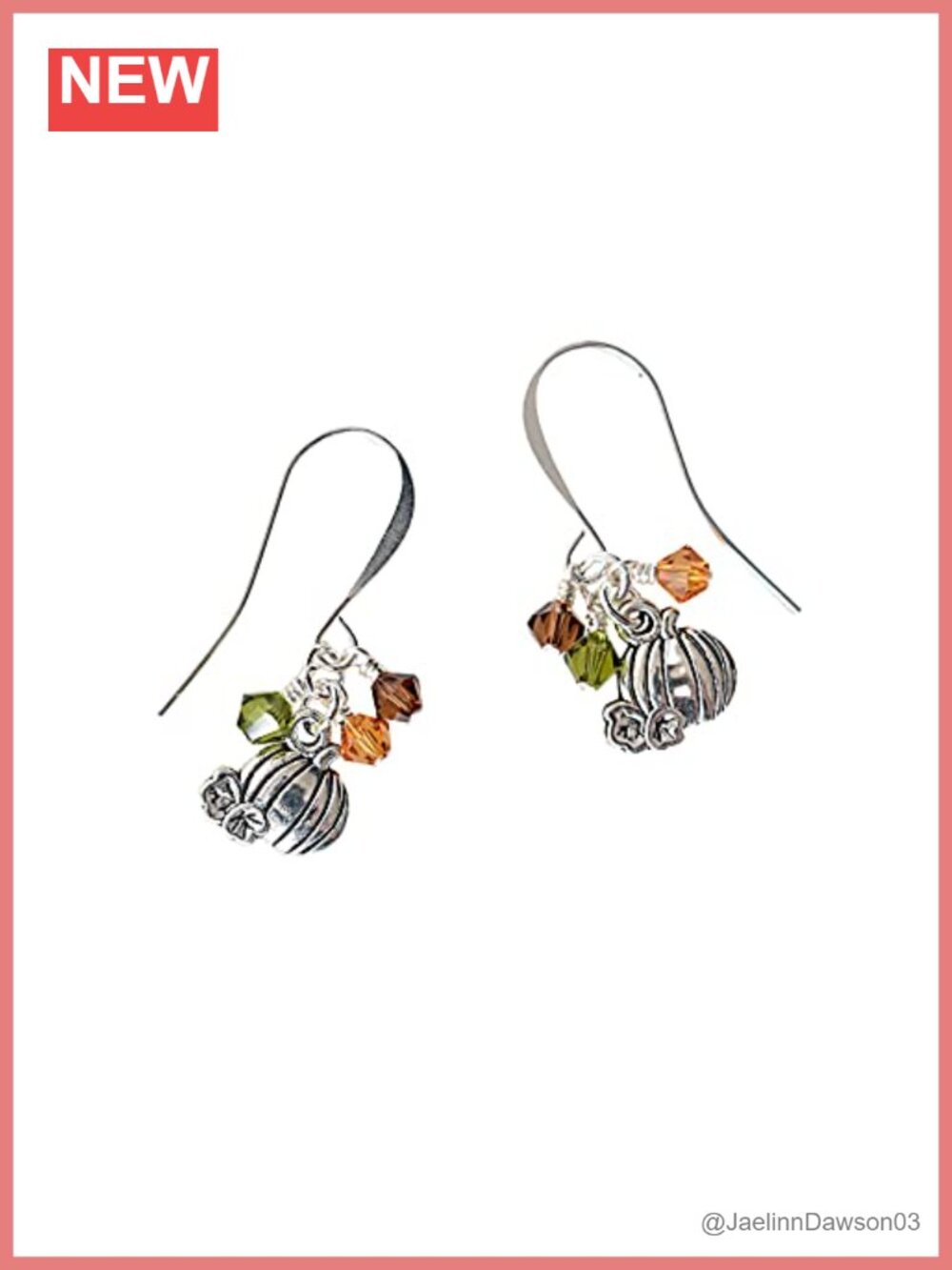 Handmade Tiny Pumpkin Dangle Earrings, Silver Plated Ear Wires, Fall Jewelry